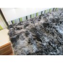 Tibetlamm Bettauflage Decke XXL-Teppich JYB14 Schwarz (Tops) 90x190cm