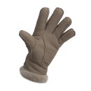 Finger Handschuhe aus Nappaleder mit Lammfell gefüttert Beige XXL