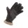 Finger Handschuhe aus Nappaleder mit Lammfell gefüttert Mocca XS