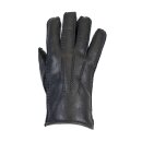 Finger Handschuhe LUX NAPPA Merino Lammfell mit Nappaleder Schwarz S