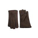 Finger Handschuhe aus Lammfell mit Veloursleder Braun L (9) Handumfang ca.22cm