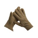 Finger Handschuhe aus Lammfell mit Veloursleder Beige XL...