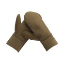 Fäustlinge Faust Handschuhe aus Lammfell mit Veloursleder Beige XL (10) Handumfang ca.24cm