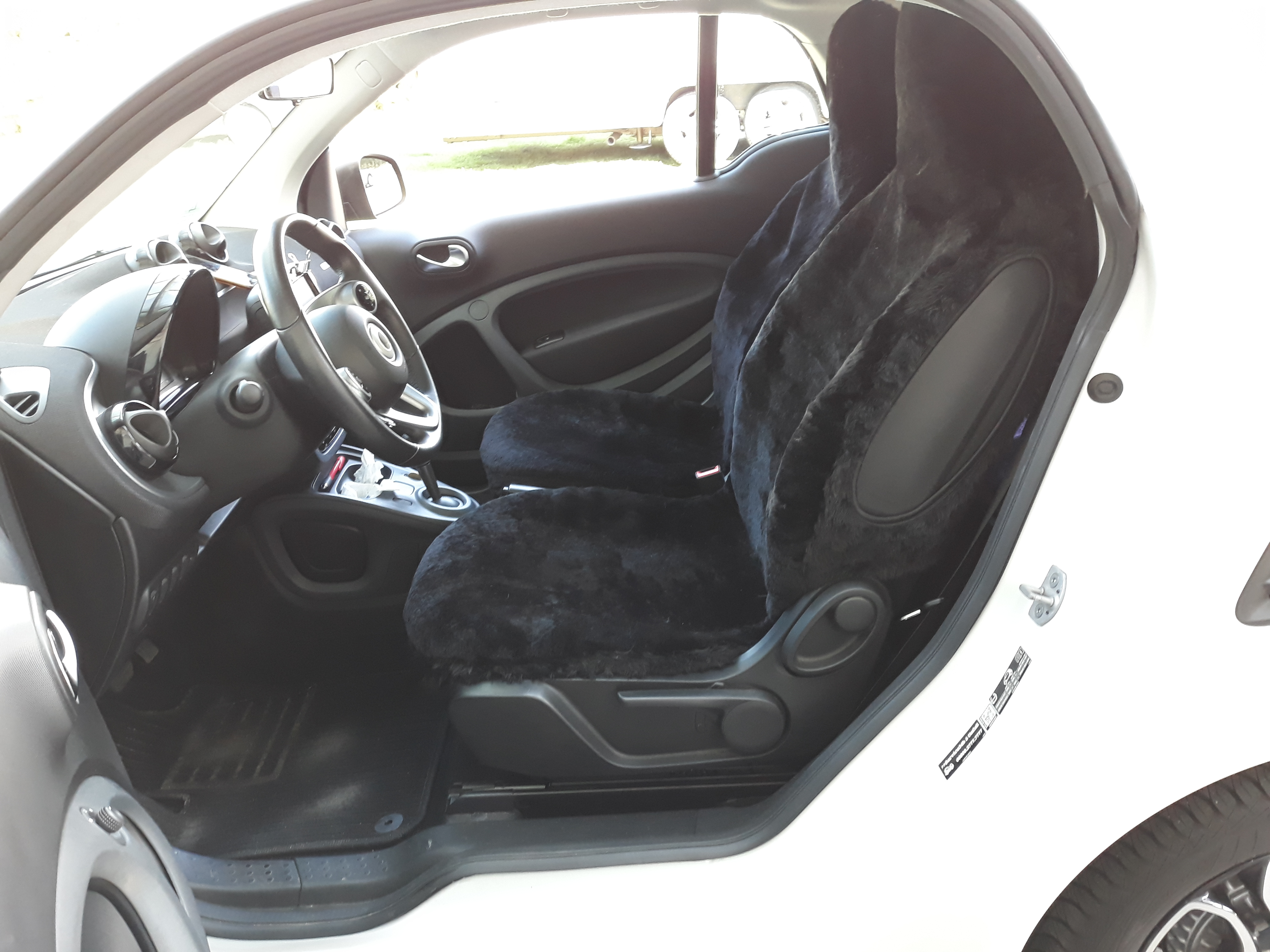 Autositzauflage Sitzbezug Sport aus echtem Lammfell SLK Breite 40 cm sekt